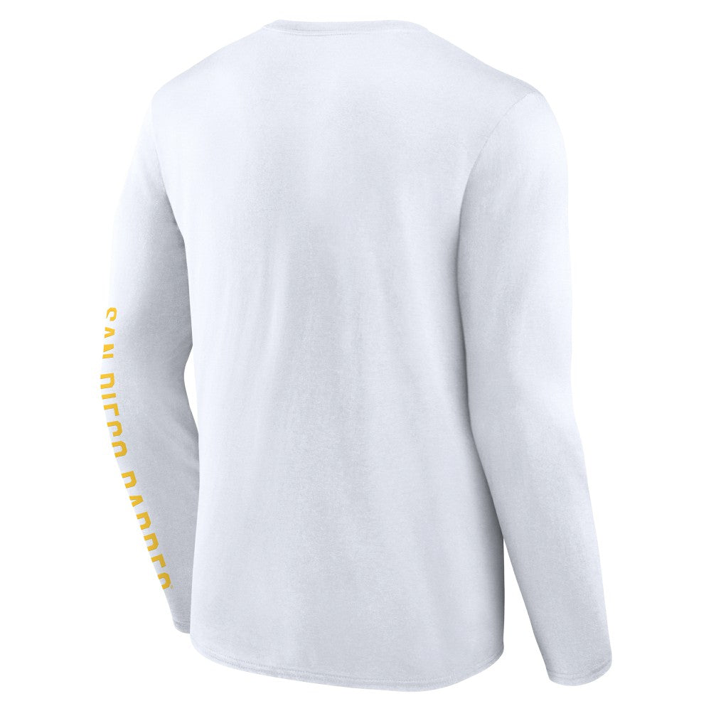 White San Diego Padres Fanatics Press Box Long Sleeve T-Shirt