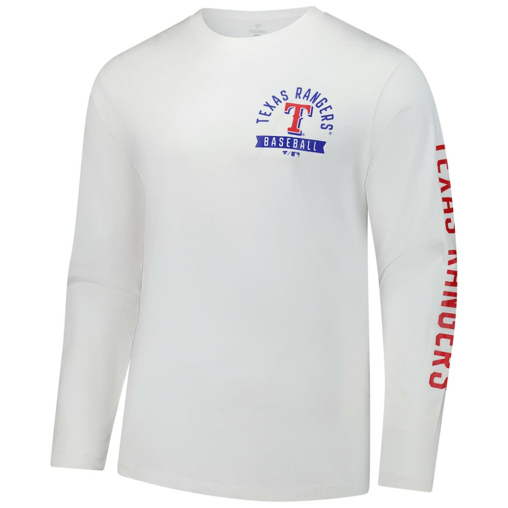White Texas Rangers Fanatics Press Box Long Sleeve T-Shirt