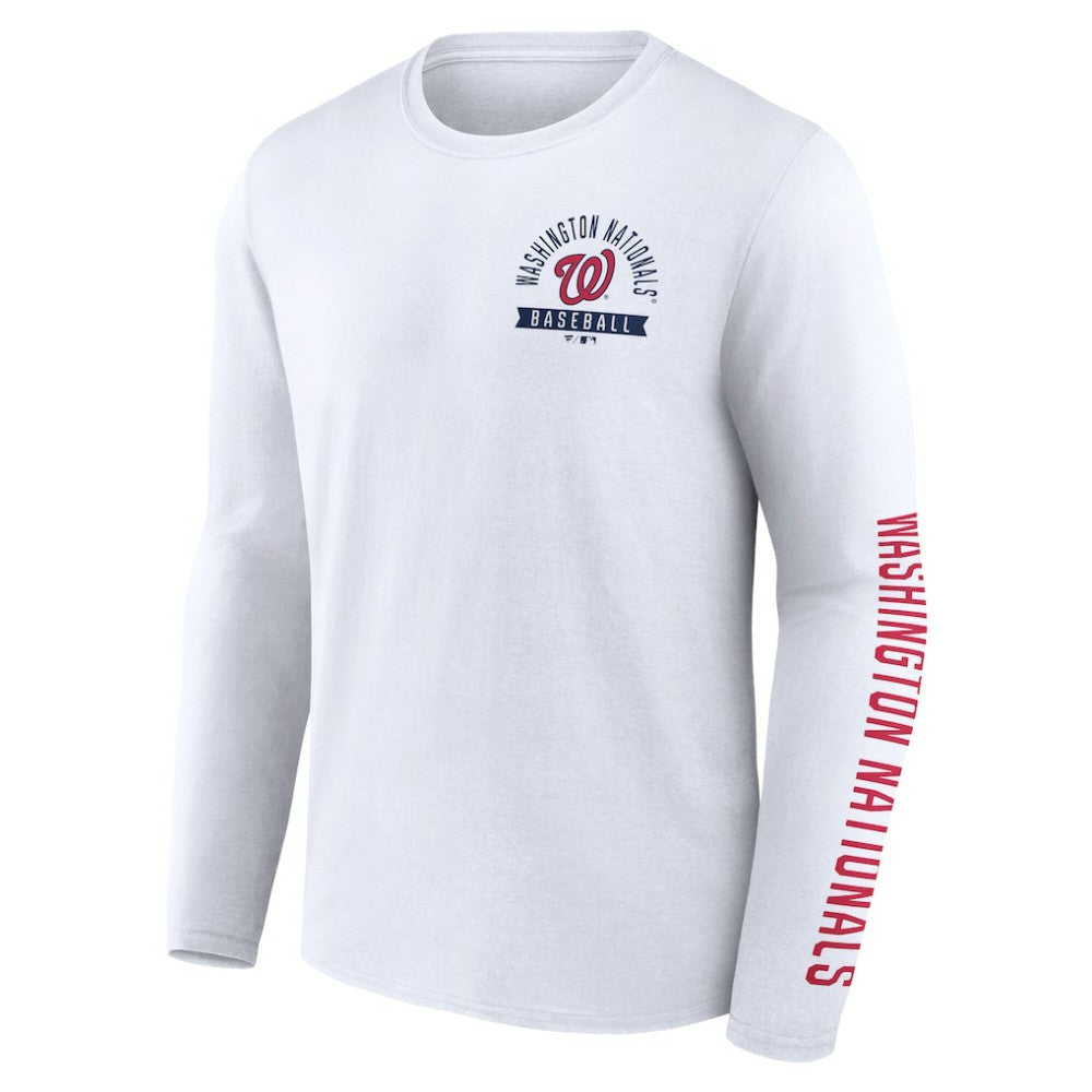 White Washington Nationals Fanatics Press Box Long Sleeve T-Shirt