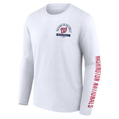 White Washington Nationals Fanatics Press Box Long Sleeve T-Shirt
