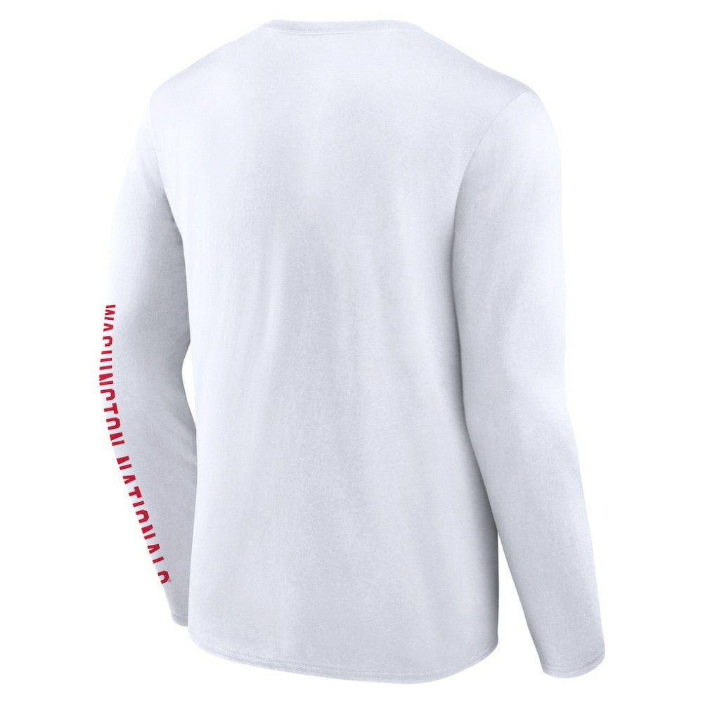 White Washington Nationals Fanatics Press Box Long Sleeve T-Shirt