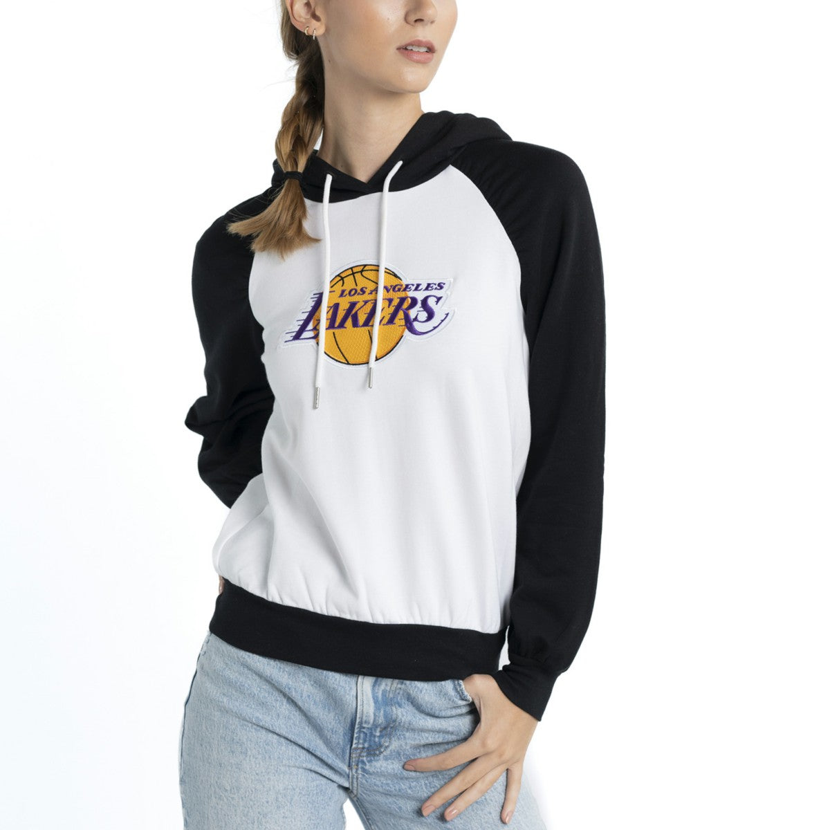 Los Angeles Lakers Lusso Women's Marlowe Tri-Blend Raglan Pullover Hoodie