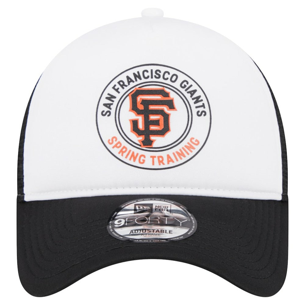 White/Black San Francisco Giants New Era Spring Training Circle Foam A-Frame 9FORTY Trucker Adjustable Hat