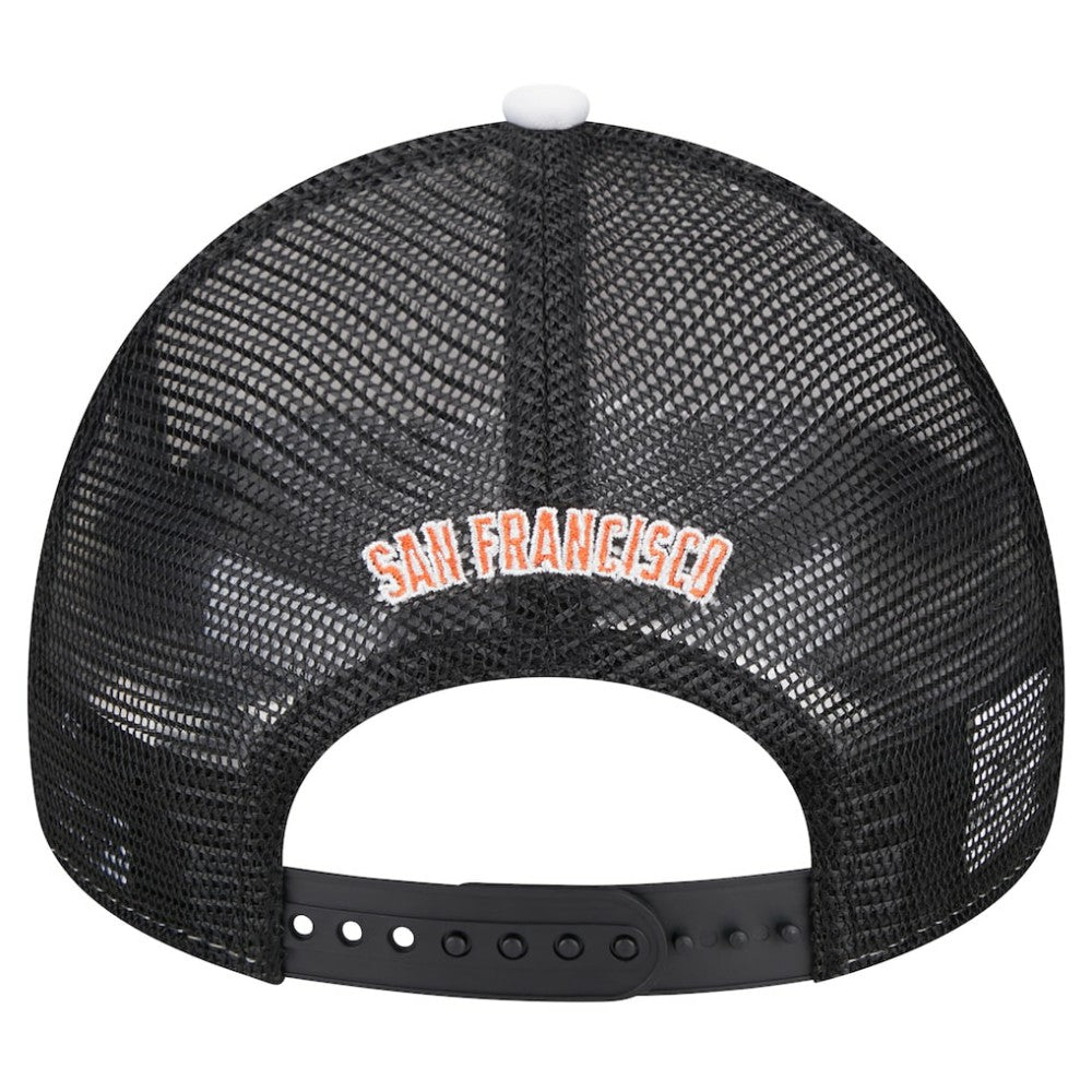 White/Black San Francisco Giants New Era Spring Training Circle Foam A-Frame 9FORTY Trucker Adjustable Hat