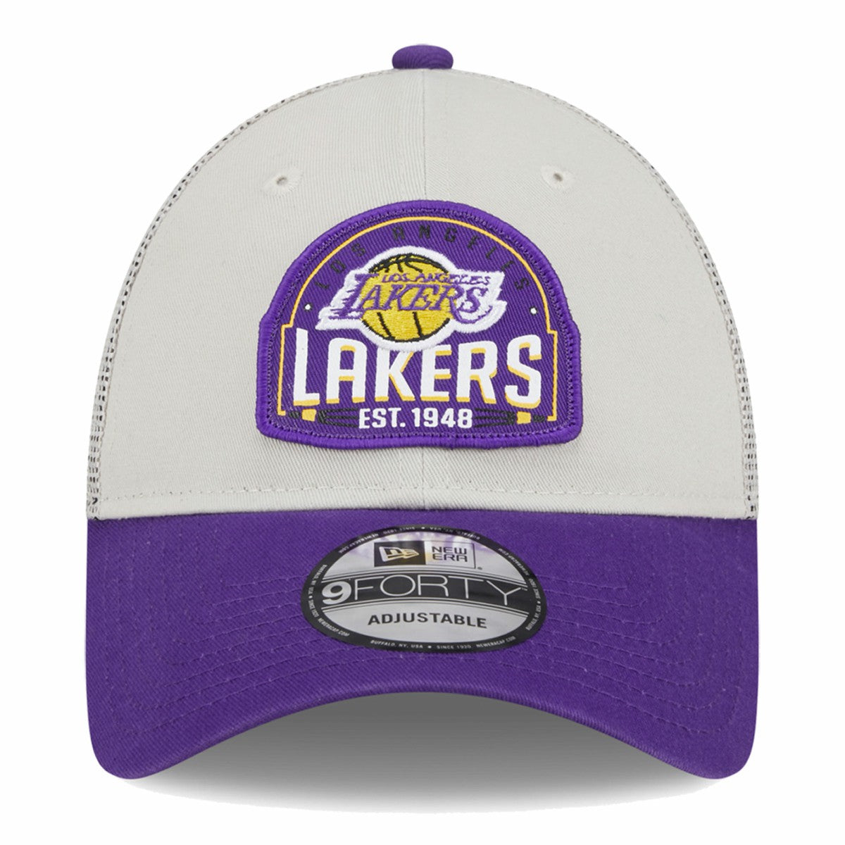 New Era Los Angeles Lakers Throwback Patch Trucker 9FORTY Adjustable Hat