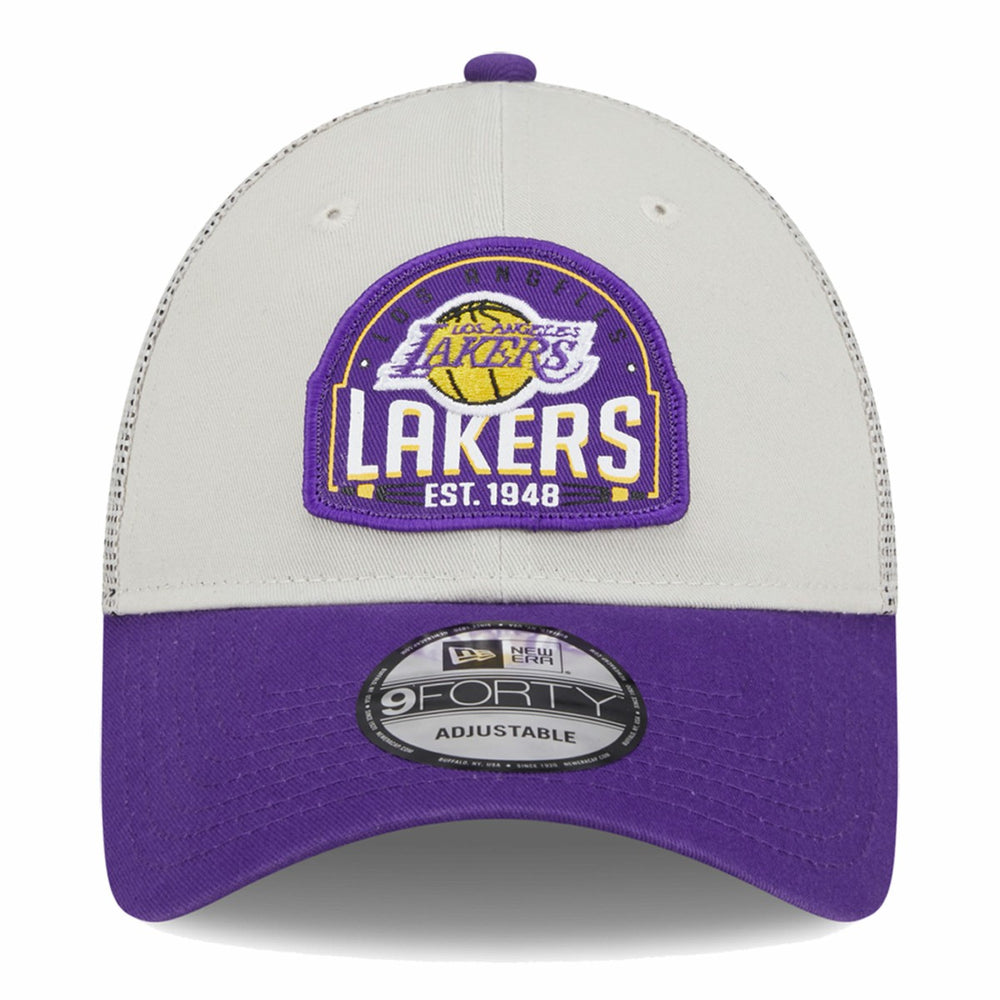 New Era Los Angeles Lakers Throwback Patch Trucker 9FORTY Adjustable Hat