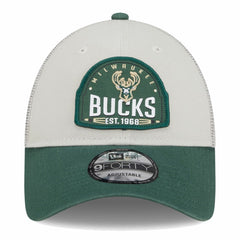 New Era Milwaukee Bucks Throwback Patch Trucker 9FORTY Adjustable Hat