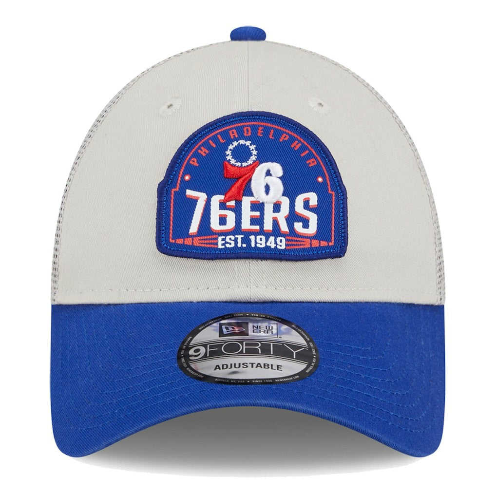 New Era Philadelphia 76ers Throwback Patch Trucker 9FORTY Adjustable Hat