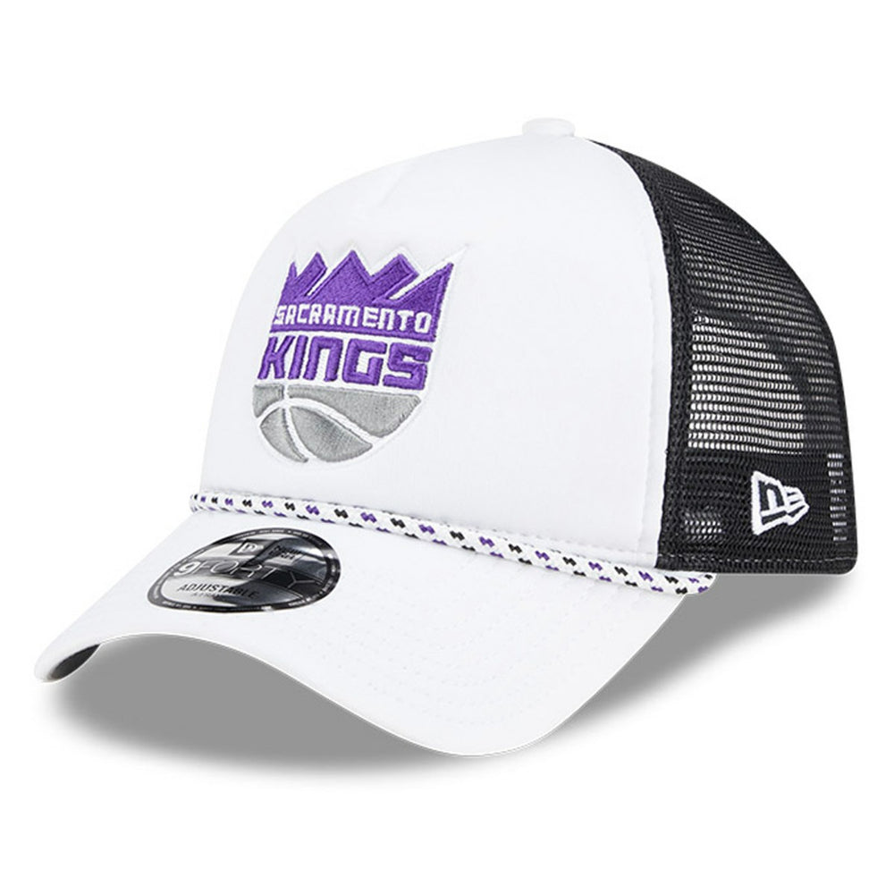 New Era Sacramento Kings Court Sport Foam A-Frame 9FORTY Adjustable Trucker Hat