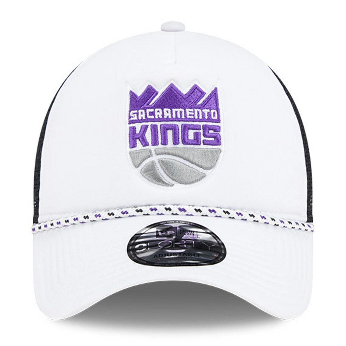 New Era Sacramento Kings Court Sport Foam A-Frame 9FORTY Adjustable Trucker Hat