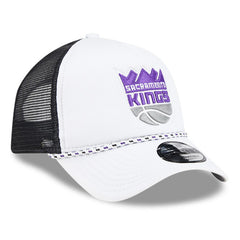 New Era Sacramento Kings Court Sport Foam A-Frame 9FORTY Adjustable Trucker Hat