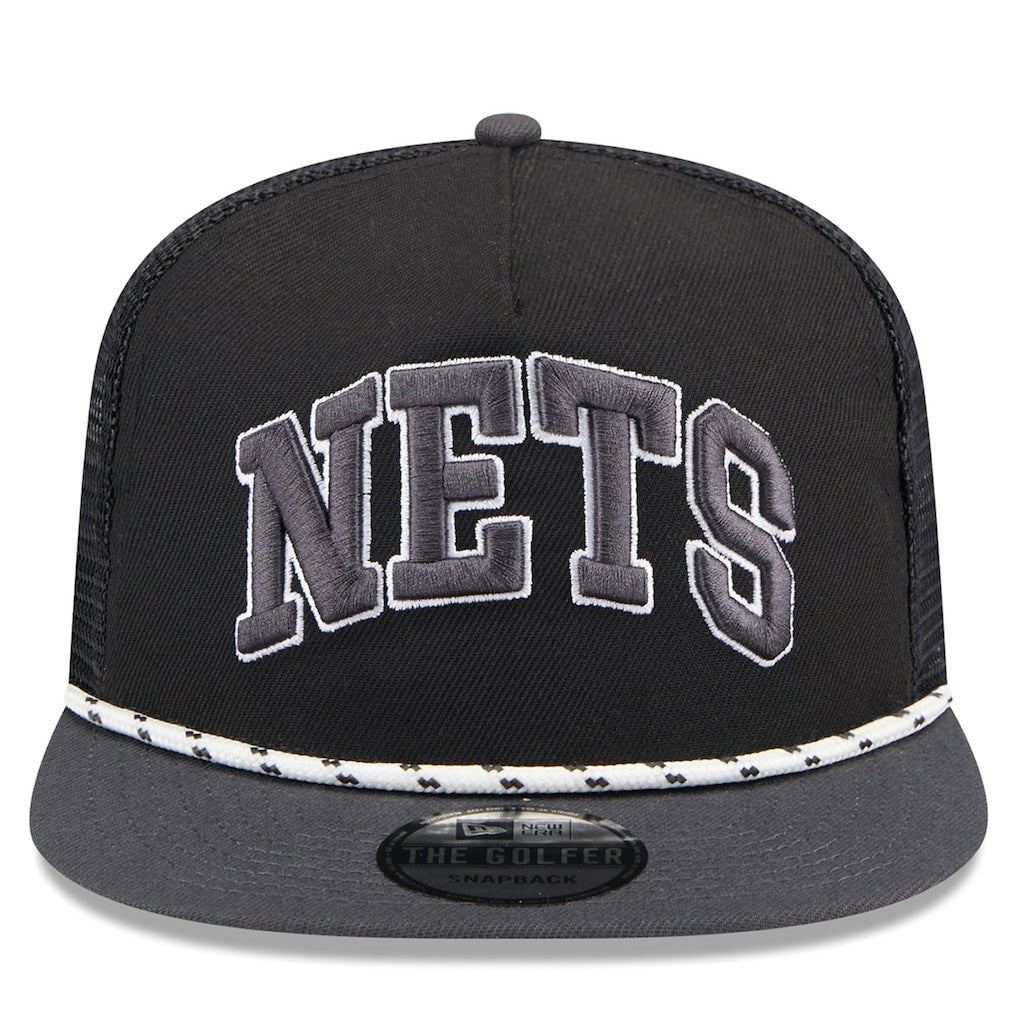 New Era Brooklyn Nets Throwback Team Arch Golfer Snapback Hat