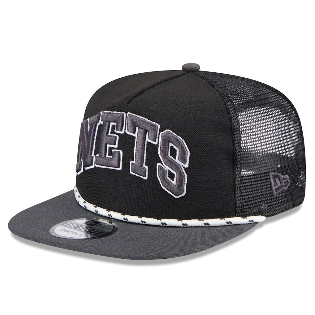 New Era Brooklyn Nets Throwback Team Arch Golfer Snapback Hat
