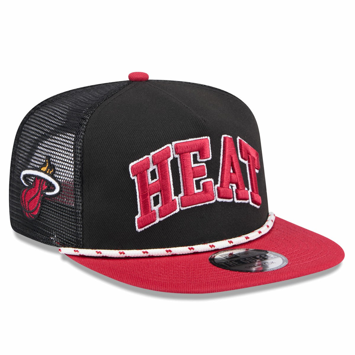 New Era Miami Heat Throwback Team Arch Golfer Snapback Hat