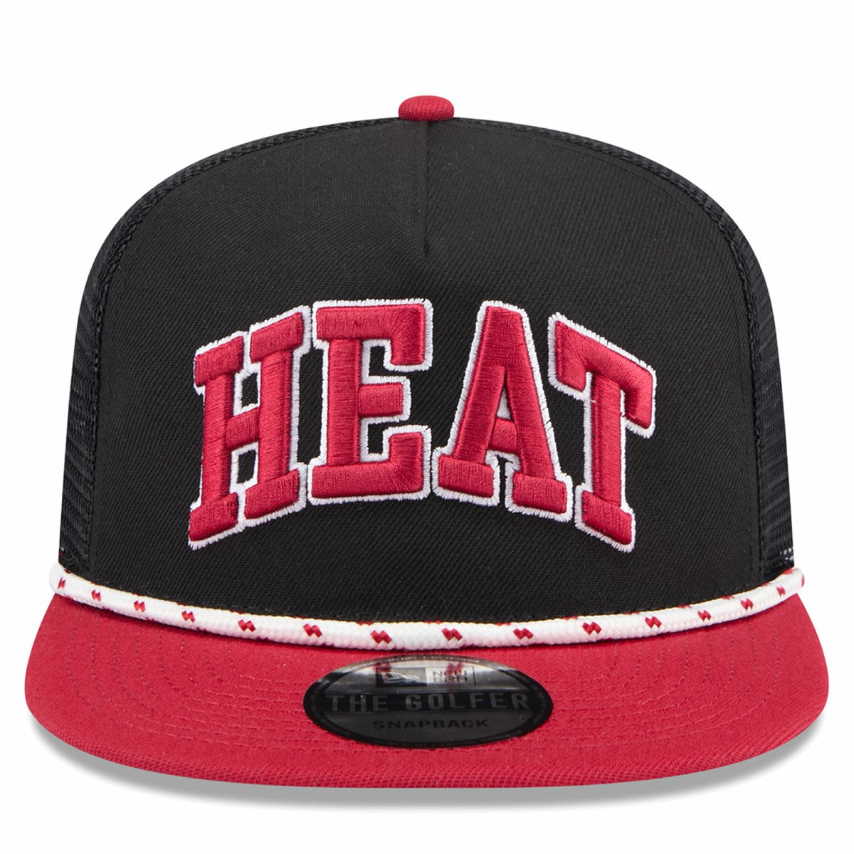 New Era Miami Heat Throwback Team Arch Golfer Snapback Hat