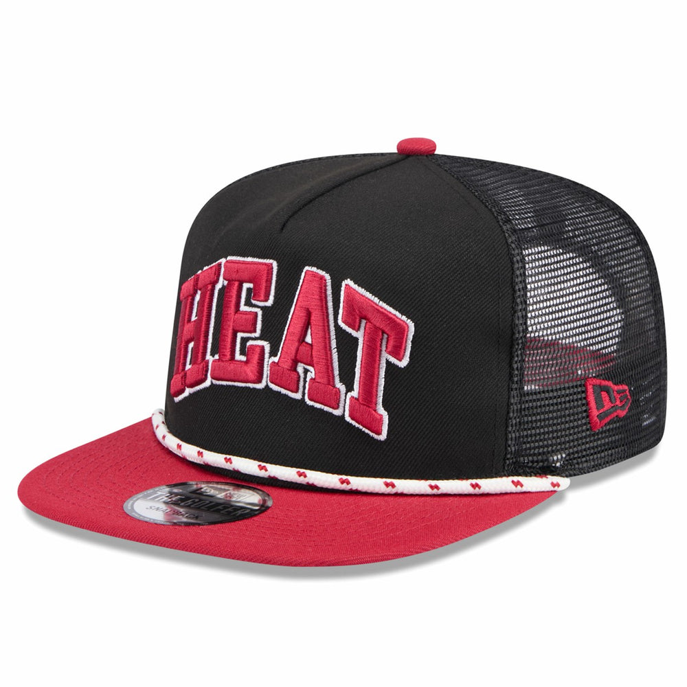 New Era Miami Heat Throwback Team Arch Golfer Snapback Hat
