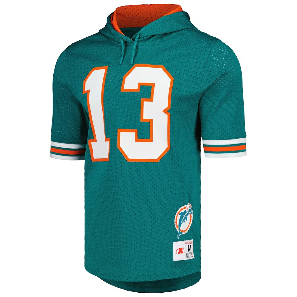 Dan Marino  Retired Player Name & Number Mesh Hoodie T-Shirt - Miami Dolphins Hoodies