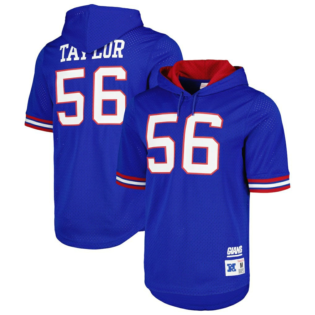 Lawrence Taylor  Retired Player Name & Number Mesh Hoodie T-Shirt - New York Giants Hoodies