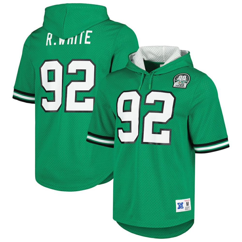 Reggie White  Retired Player Name & Number Mesh Hoodie T-Shirt - Philadelphia Eagles Hoodies