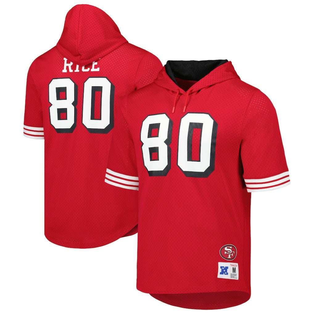Jerry Rice  Retired Player Name & Number Mesh Hoodie T-Shirt - San Francisco 49ers Hoodies