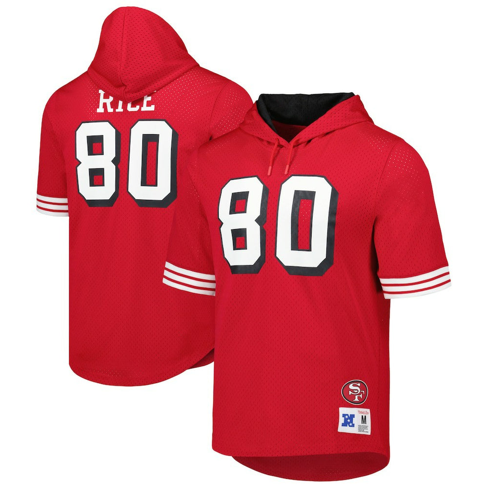Jerry Rice  Retired Player Name & Number Mesh Hoodie T-Shirt - San Francisco 49ers Hoodies