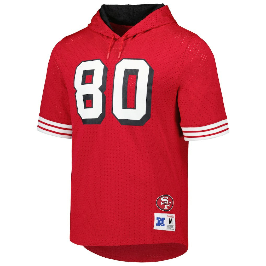Jerry Rice  Retired Player Name & Number Mesh Hoodie T-Shirt - San Francisco 49ers Hoodies