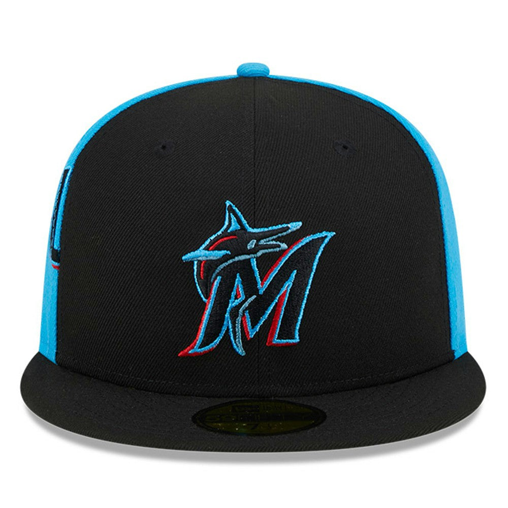 Black/Blue Miami Marlins New Era Gameday Sideswipe 59FIFTY Fitted Hat