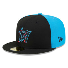 Black/Blue Miami Marlins New Era Gameday Sideswipe 59FIFTY Fitted Hat