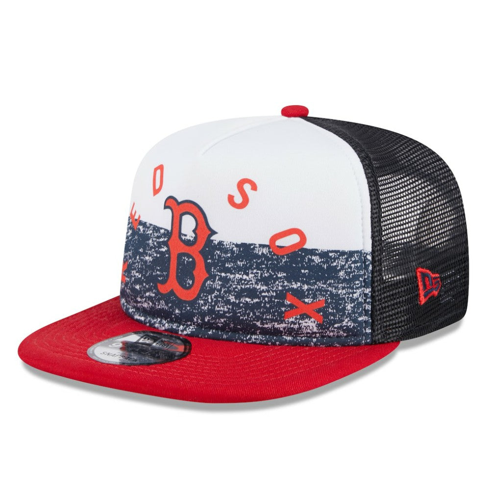 White/Red Boston Red Sox New Era Team Foam Front A-Frame Trucker 9FIFTY Snapback Hat