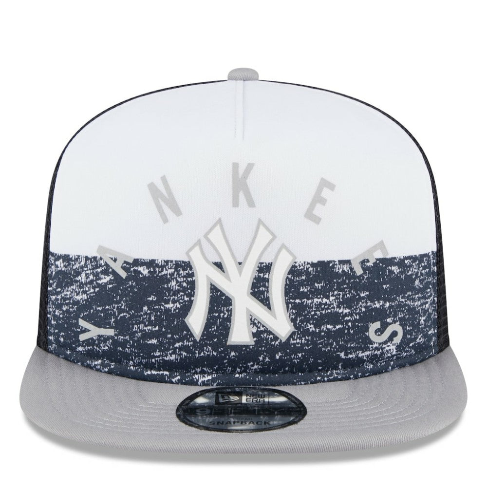 White/Gray New York Yankees New Era Team Foam Front A-Frame Trucker 9FIFTY Snapback Hat