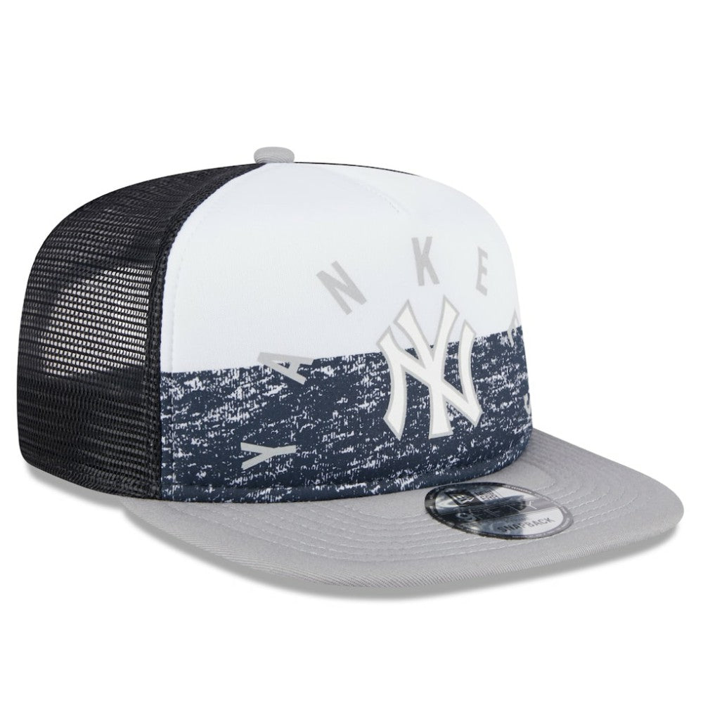 White/Gray New York Yankees New Era Team Foam Front A-Frame Trucker 9FIFTY Snapback Hat