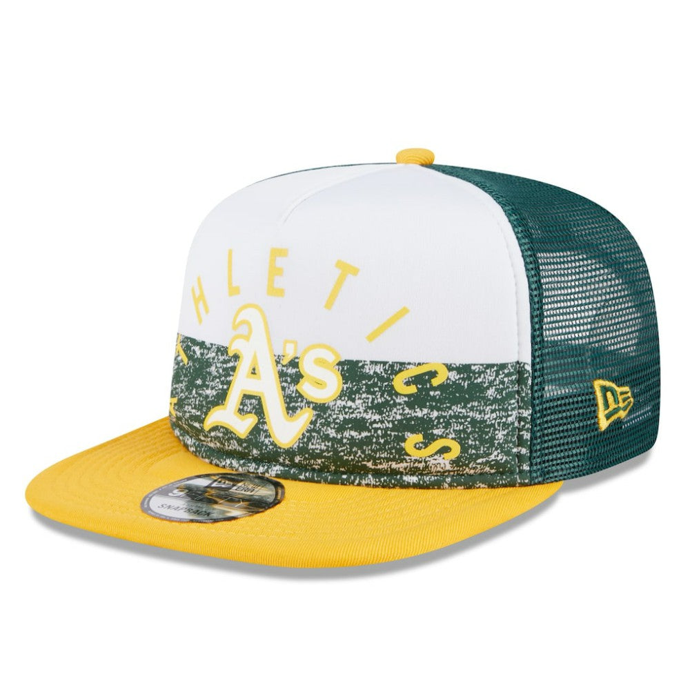 White/Gold Athletics New Era Team Foam Front A-Frame Trucker 9FIFTY Snapback Hat
