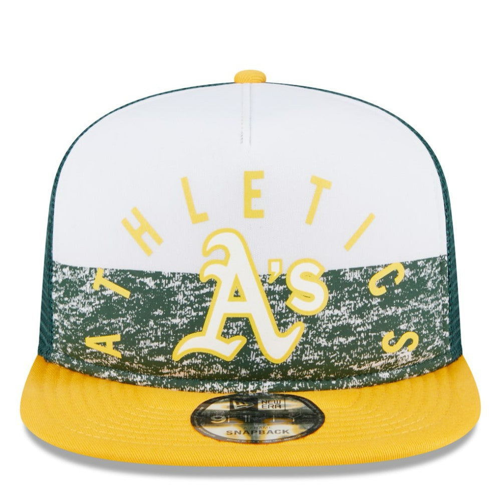 White/Gold Athletics New Era Team Foam Front A-Frame Trucker 9FIFTY Snapback Hat