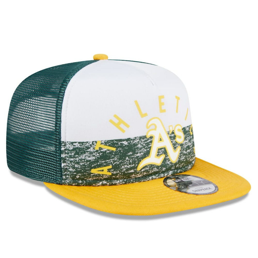 White/Gold Athletics New Era Team Foam Front A-Frame Trucker 9FIFTY Snapback Hat