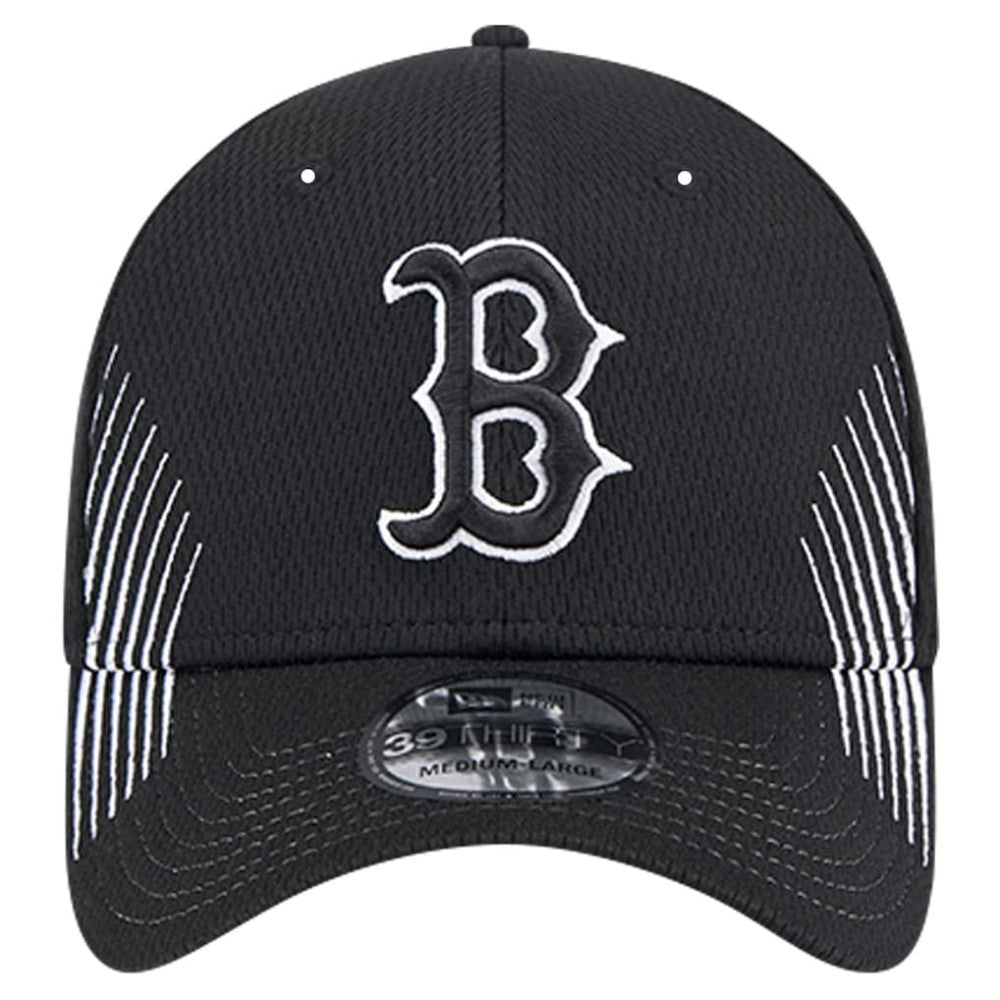 Black Boston Red Sox New Era Active Dash Mark 39THIRTY Flex Hat