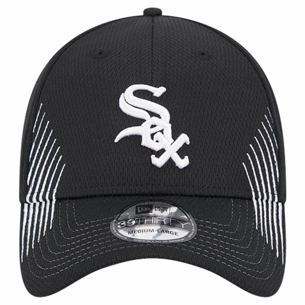 Black Chicago White Sox New Era Active Dash Mark 39THIRTY Flex Hat