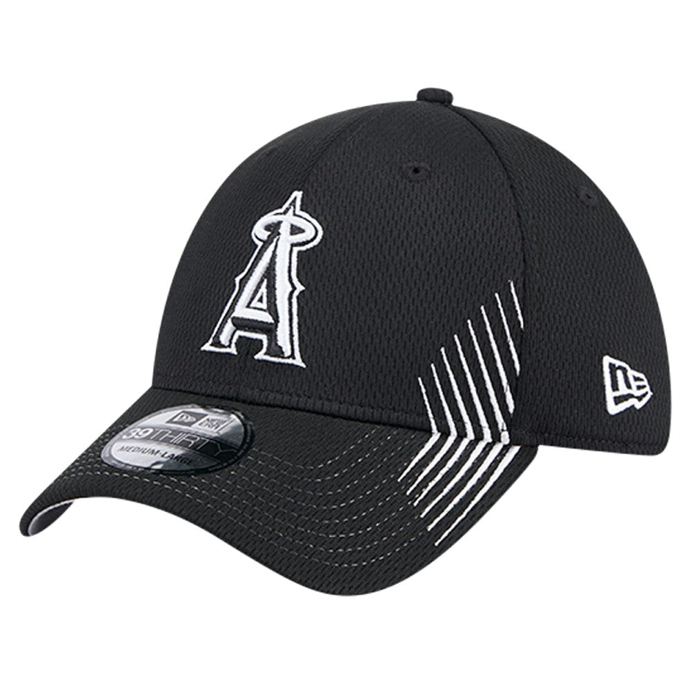 Black Los Angeles Angels New Era Active Dash Mark 39THIRTY Flex Hat