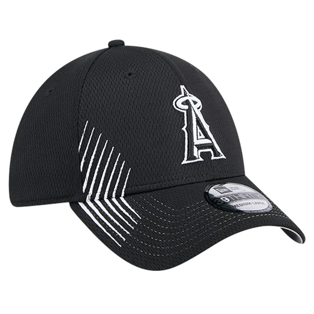 Black Los Angeles Angels New Era Active Dash Mark 39THIRTY Flex Hat