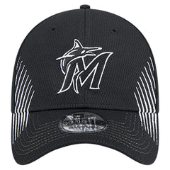 Black Miami Marlins New Era Active Dash Mark 39THIRTY Flex Hat