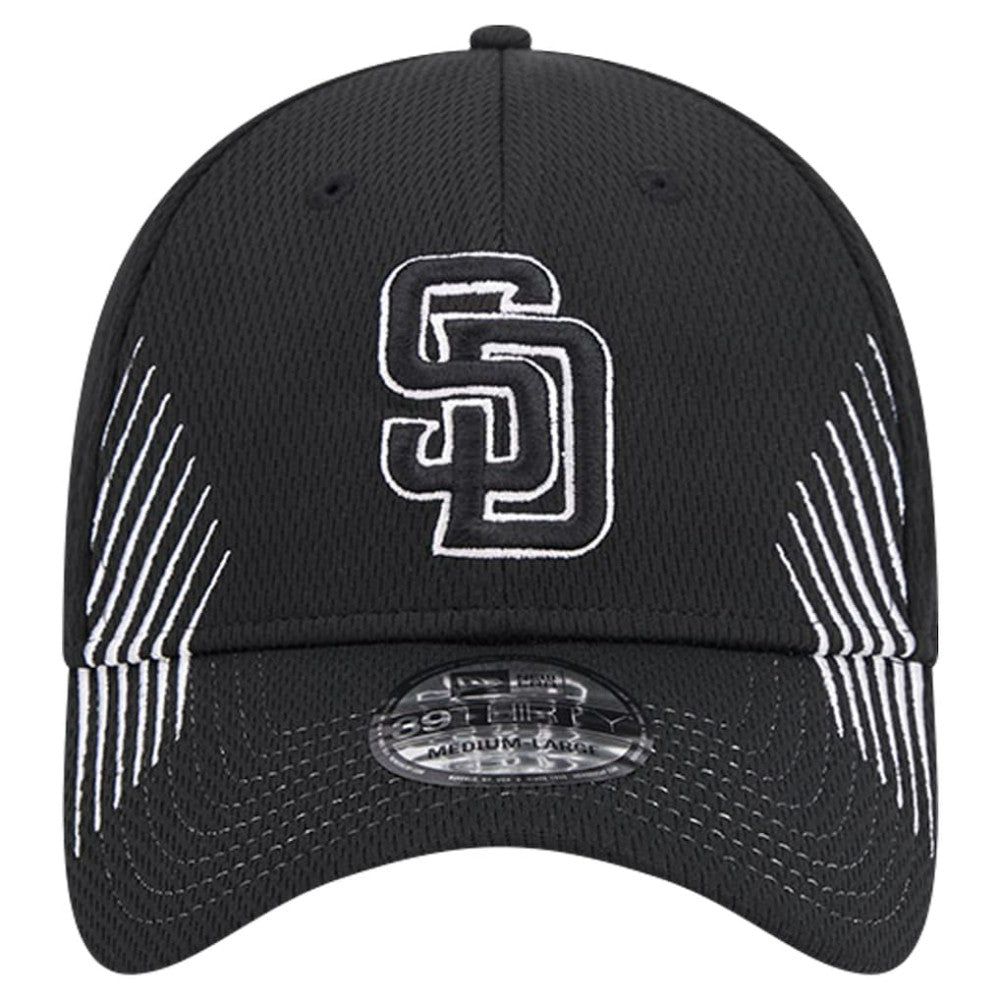 Black San Diego Padres New Era Active Dash Mark 39THIRTY Flex Hat