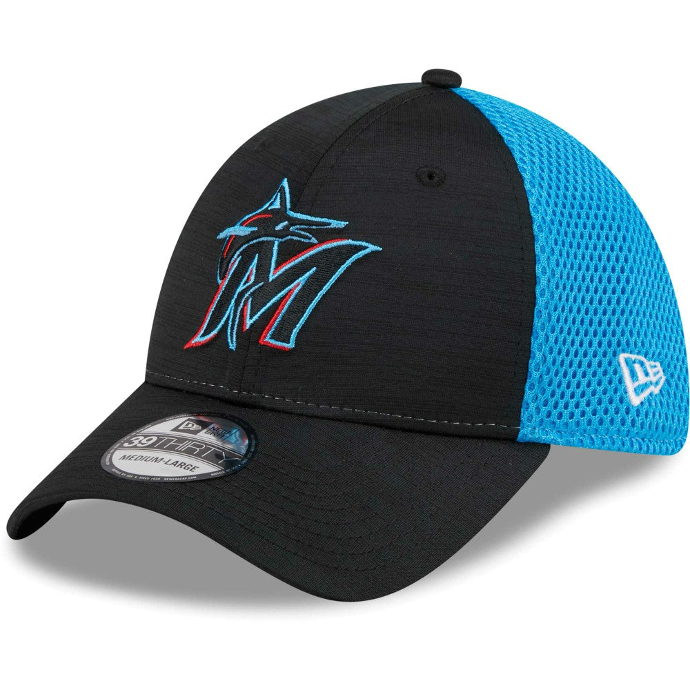 Black Miami Marlins New Era Neo 39THIRTY Flex Hat