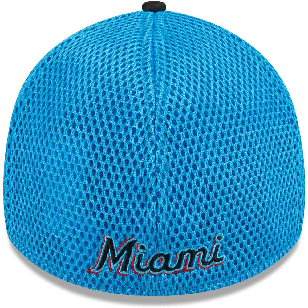 Black Miami Marlins New Era Neo 39THIRTY Flex Hat