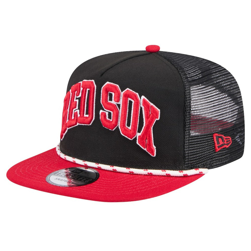 Black Boston Red Sox New Era Throwback Meshback Golfer Hat
