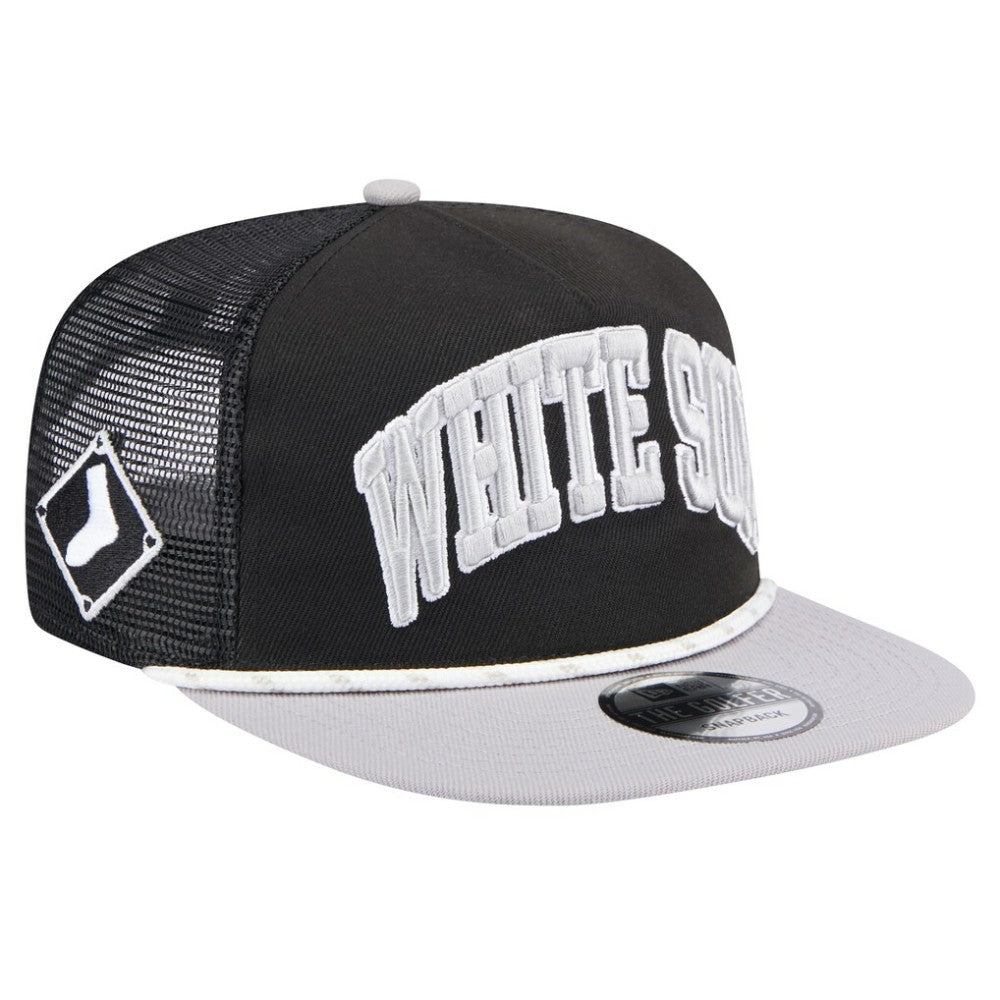 Black Chicago White Sox New Era Throwback Meshback Golfer Hat