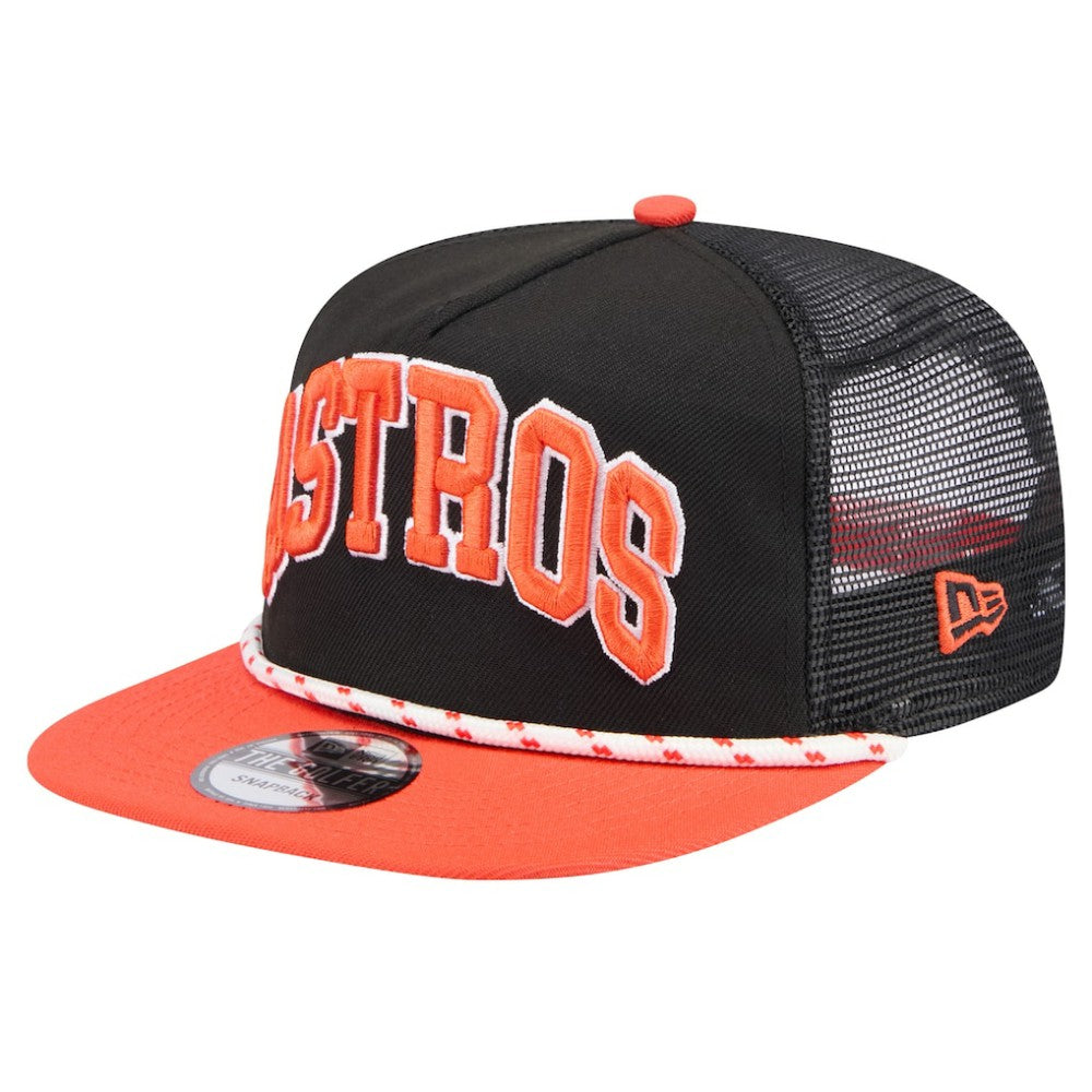 Black Houston Astros New Era Throwback Meshback Golfer Hat
