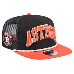 Black Houston Astros New Era Throwback Meshback Golfer Hat