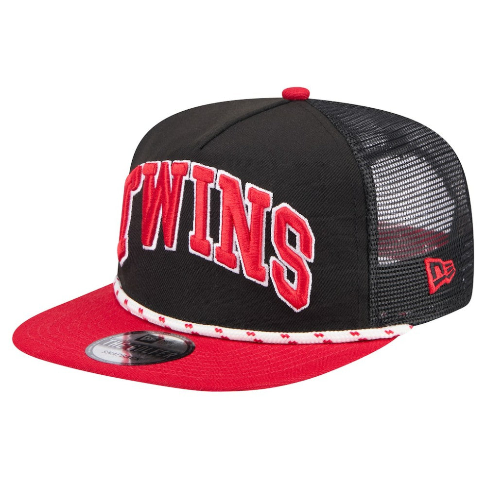Black Minnesota Twins New Era Throwback Meshback Golfer Hat