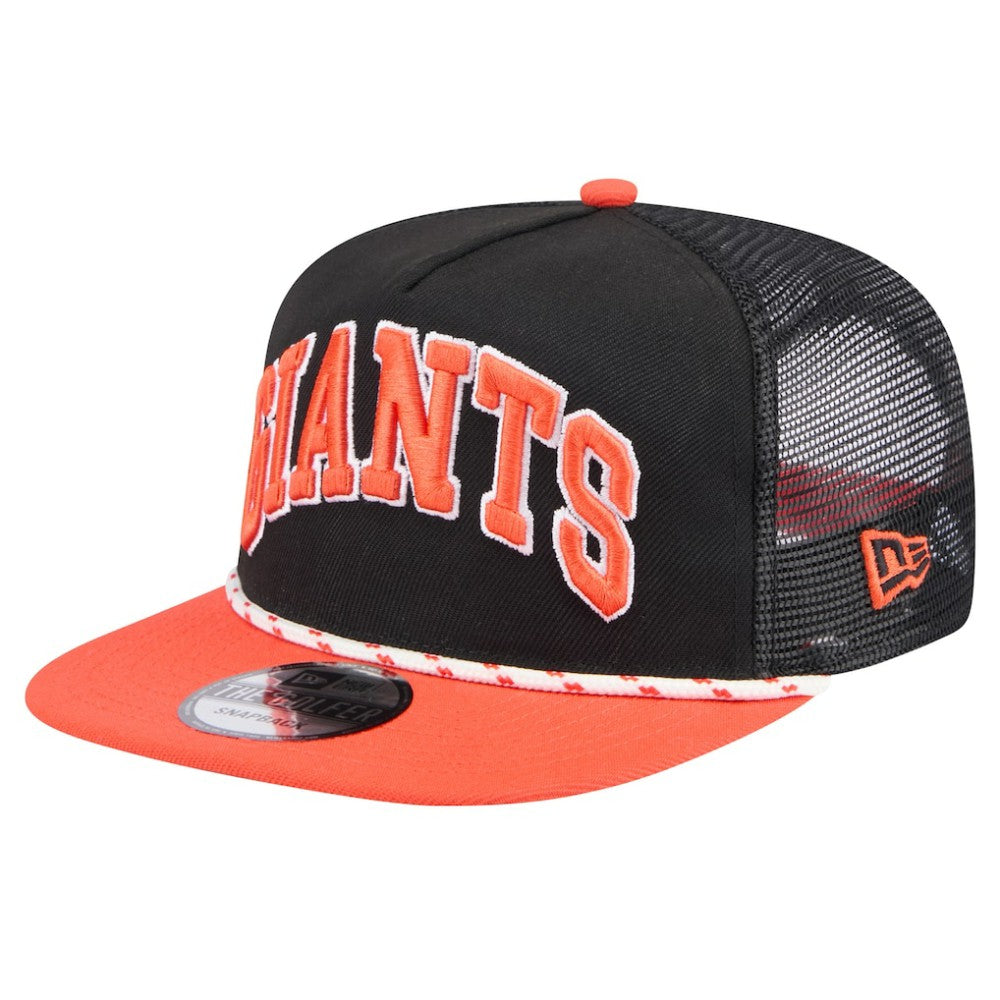 Black San Francisco Giants New Era Throwback Meshback Golfer Hat