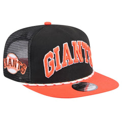 Black San Francisco Giants New Era Throwback Meshback Golfer Hat