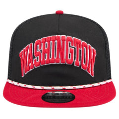 Black Washington Nationals New Era Throwback Meshback Golfer Hat